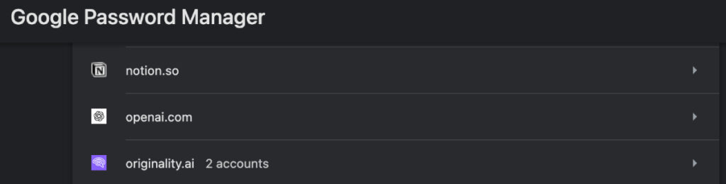 google password manager
